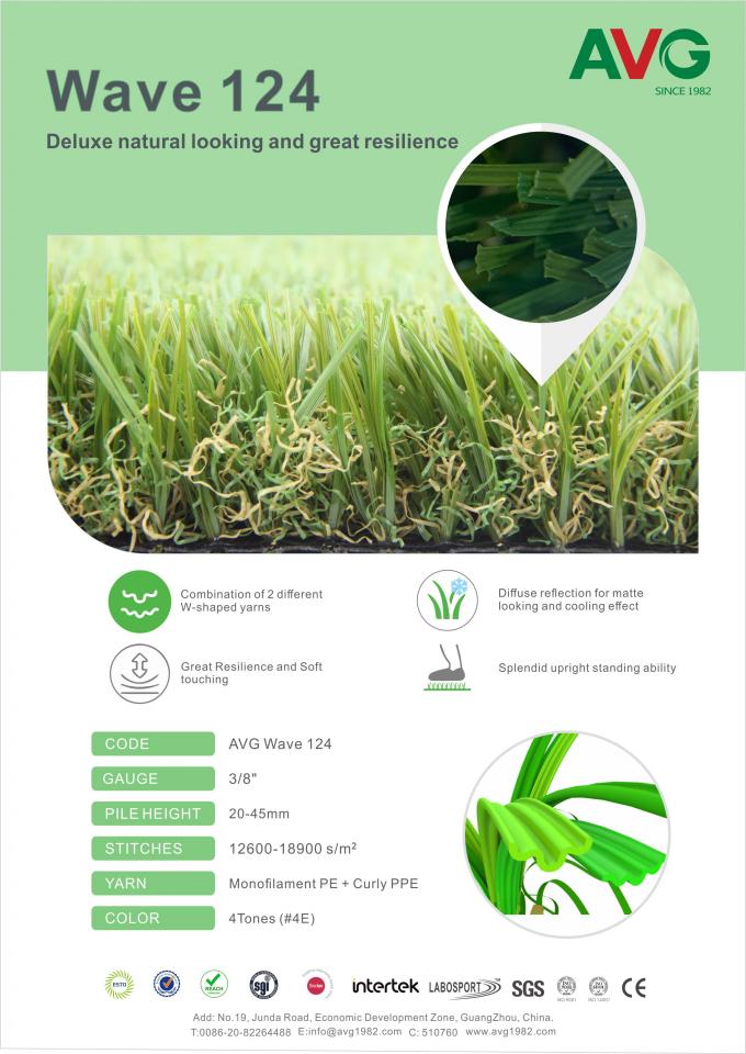 Благоустраивающ траву травы искусственную для травы ECO ландшафта сада подпирая 100% Recyclable 0