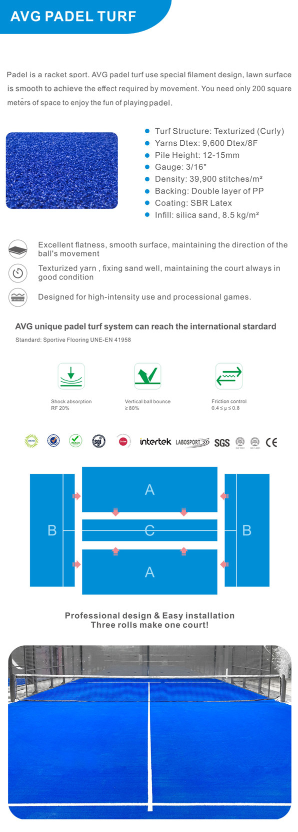 Спорт травы теннисного корта Padel искусственные справляясь искусственный ковер суда Padel тенниса 0
