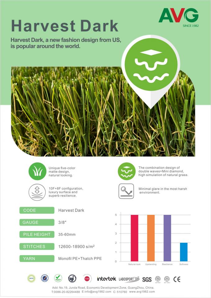 ECO подпирая сад ландшафта дерновины синтетики 100% recyclable 35-60mm справляясь дерновина травы ковра дерновины искусственная 0