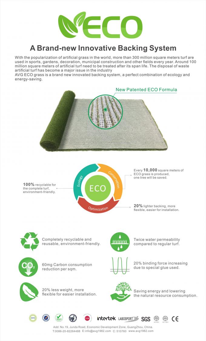 Трава ECO на открытом воздухе высококачественной лужайки пластмассы дерновины ландшафта декоративной искусственной синтетическая подпирая 100% Recyclable 1