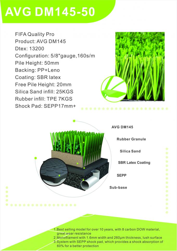 Искусственная дерновина футбола травы засевает искусственный на открытом воздухе искусственный ковер травой 50mm травы лужайки 0