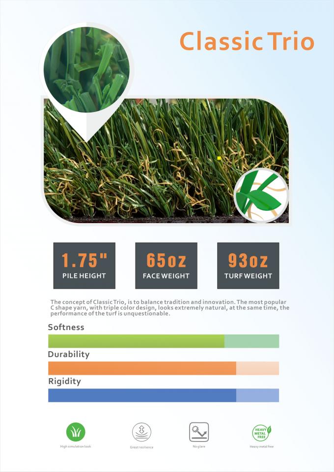 Трава высококачественной дерновины футбольного поля 40mm синтетической синтетическая 0